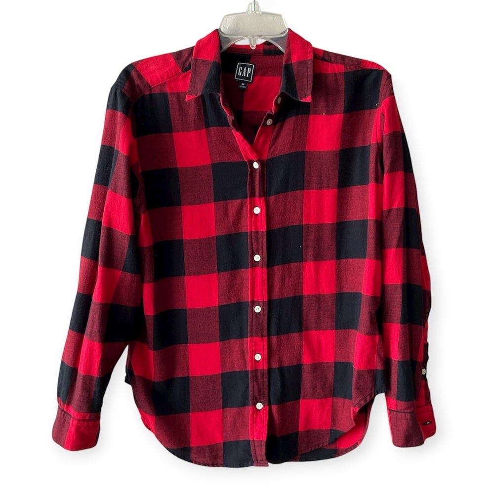 GAP Bold Red and Black Checkered Shirt